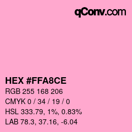 Color code: HEX #FFA8CE | qconv.com