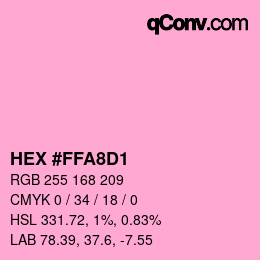Color code: HEX #FFA8D1 | qconv.com