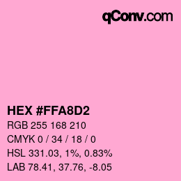 颜色代码: HEX #FFA8D2 | qconv.com