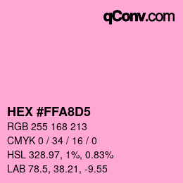 Color code: HEX #FFA8D5 | qconv.com