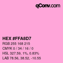 Color code: HEX #FFA8D7 | qconv.com