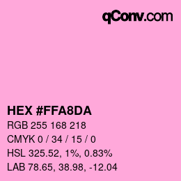 Color code: HEX #FFA8DA | qconv.com