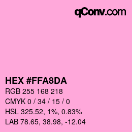 カラーコード: HEX #FFA8DA | qconv.com