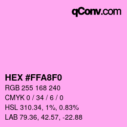 Farbcode: HEX #FFA8F0 | qconv.com
