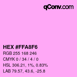 カラーコード: HEX #FFA8F6 | qconv.com