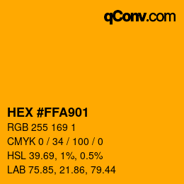 Color code: HEX #FFA901 | qconv.com
