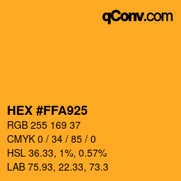 颜色代码: HEX #FFA925 | qconv.com