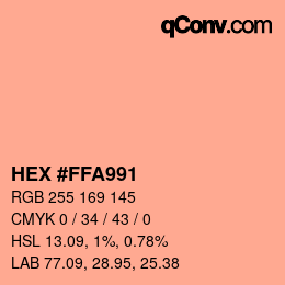 Farbcode: HEX #FFA991 | qconv.com
