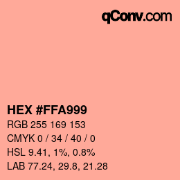 Color code: HEX #FFA999 | qconv.com