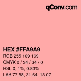 Farbcode: HEX #FFA9A9 | qconv.com