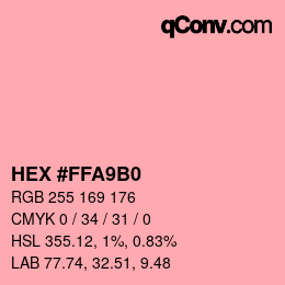 カラーコード: HEX #FFA9B0 | qconv.com