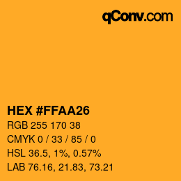 カラーコード: HEX #FFAA26 | qconv.com