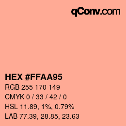 Color code: HEX #FFAA95 | qconv.com