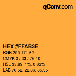 Color code: HEX #FFAB3E | qconv.com