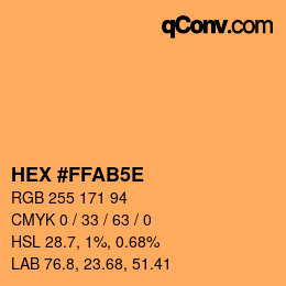 Code couleur: HEX #FFAB5E | qconv.com
