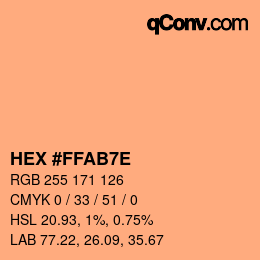 Color code: HEX #FFAB7E | qconv.com