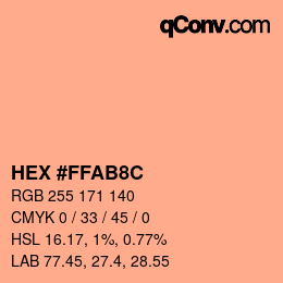 Color code: HEX #FFAB8C | qconv.com