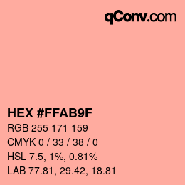カラーコード: HEX #FFAB9F | qconv.com