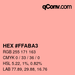 カラーコード: HEX #FFABA3 | qconv.com