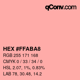 Farbcode: HEX #FFABA8 | qconv.com