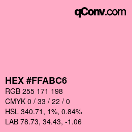 Color code: HEX #FFABC6 | qconv.com