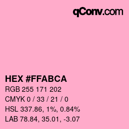 Color code: HEX #FFABCA | qconv.com