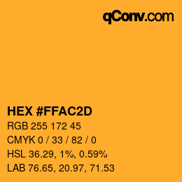カラーコード: HEX #FFAC2D | qconv.com