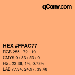 颜色代码: HEX #FFAC77 | qconv.com