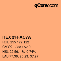 Color code: HEX #FFAC7A | qconv.com