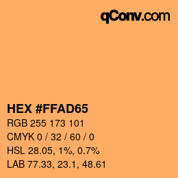 Color code: HEX #FFAD65 | qconv.com