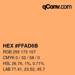 カラーコード: HEX #FFAD6B | qconv.com