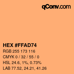 Color code: HEX #FFAD74 | qconv.com