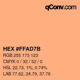 Color code: HEX #FFAD7B | qconv.com