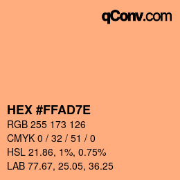 Color code: HEX #FFAD7E | qconv.com