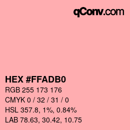 Color code: HEX #FFADB0 | qconv.com