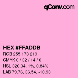 颜色代码: HEX #FFADDB | qconv.com