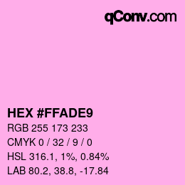 カラーコード: HEX #FFADE9 | qconv.com