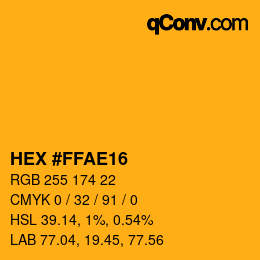 颜色代码: HEX #FFAE16 | qconv.com