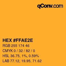 Color code: HEX #FFAE2E | qconv.com