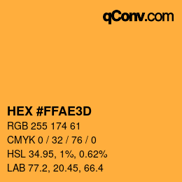 Color code: HEX #FFAE3D | qconv.com