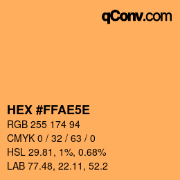 Código de color: HEX #FFAE5E | qconv.com