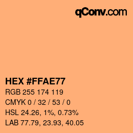 Color code: HEX #FFAE77 | qconv.com