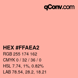 Color code: HEX #FFAEA2 | qconv.com
