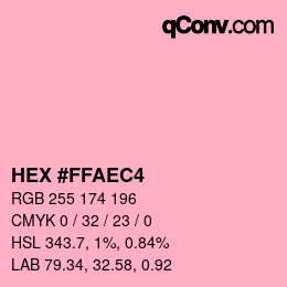 Color code: HEX #FFAEC4 | qconv.com