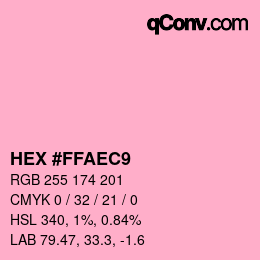 Color code: HEX #FFAEC9 | qconv.com