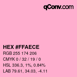 カラーコード: HEX #FFAECE | qconv.com
