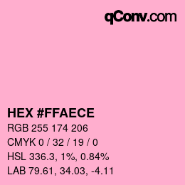 カラーコード: HEX #FFAECE | qconv.com