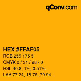 Color code: HEX #FFAF05 | qconv.com