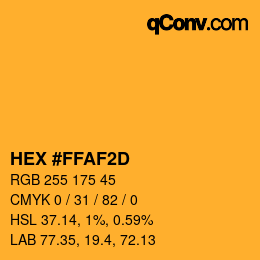 Color code: HEX #FFAF2D | qconv.com