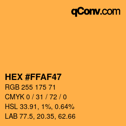 Color code: HEX #FFAF47 | qconv.com